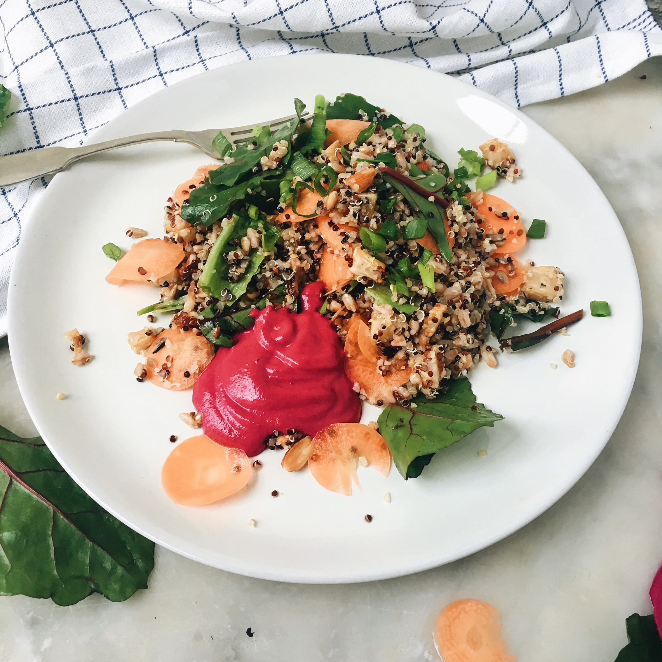 CELERIAC AND MIXED GRAIN SALAD WITH BEETROOT SAUCE | The Healthy Hunter